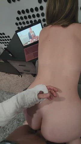 he broke his arm so i let him use my pussy to masturbate