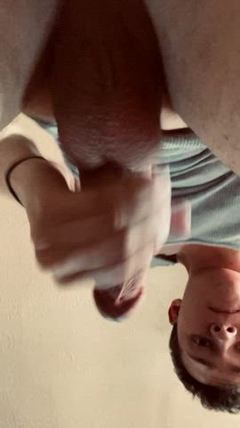 Watch the pre cum drip out of my throbbing cock 💦
