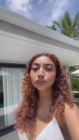 cleavage close up clothed ebony pool gif