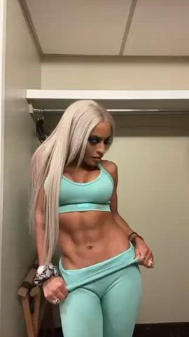 abs big tits cute extra small latina tight tits wrestling yoga pants gif