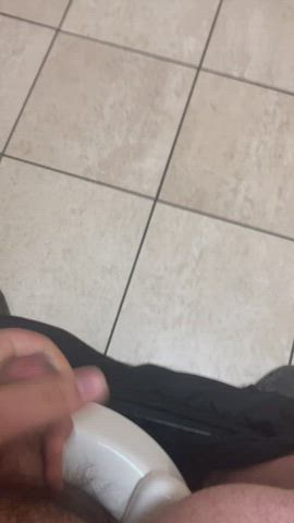 Bathroom Jerk Off Public gif