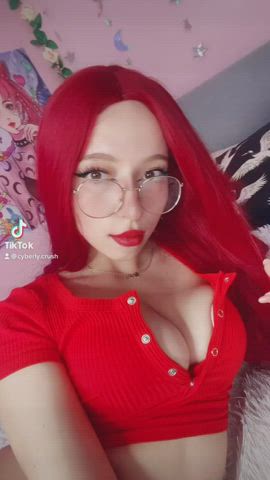 asshole big tits boobs pussy redhead teen tiktok gif