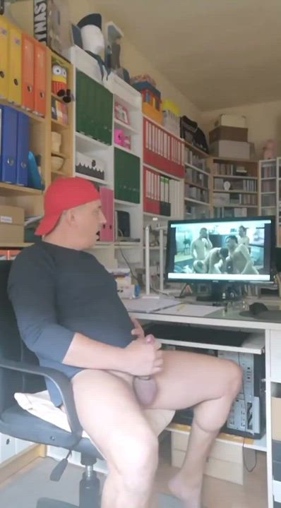 Sitting and watching porn