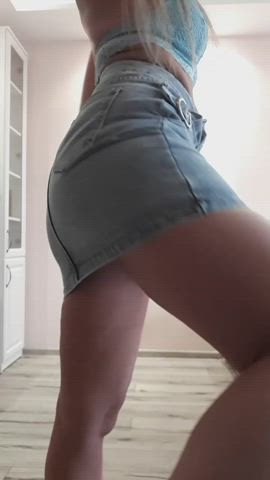ass bubble butt panties skirt teasing upskirt gif