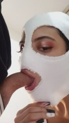 Amateur Blowjob Homemade Mask gif