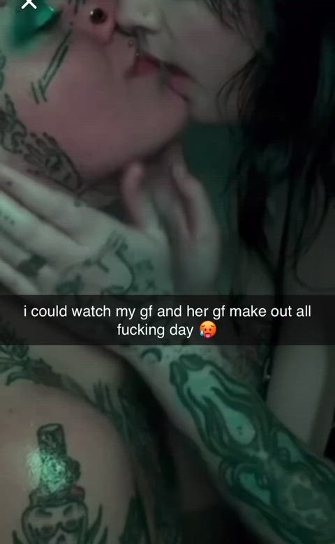 alt big tits finger in mouth kissing lesbian onlyfans pansexual tattoo tongue non-binary