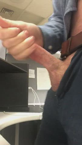 Cock Jerk Off Work gif