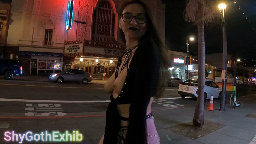 boobs flashing goth natural tits night public tits topless gif