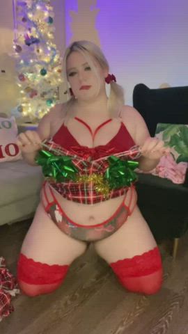 bbw christmas chubby strip gif