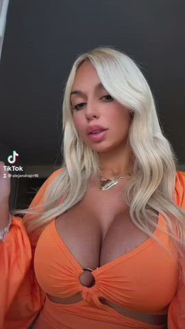 Old tiktok, in orange dress