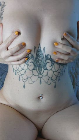 babe boobs cute natural tits nipple piercing pierced piercing tattoo tits gif