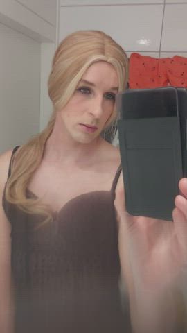 blonde crossdressing girl dick trans gif