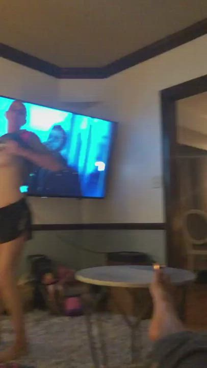 Big Tits Dancing MILF gif