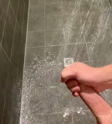 Uncut Shower cumshot