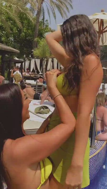 Big Tits Bikini Lesbian gif