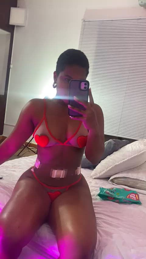 ass bodybuilder curvy ebony latina lingerie mirror natural tits sensual tits gif