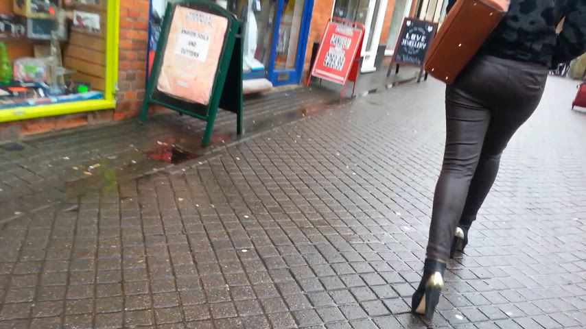 amateur ass heels leather voyeur gif