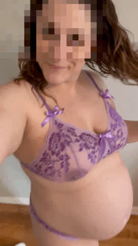 brunette lingerie pregnant pregnant-porn gif
