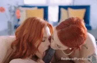 double redhead girl blowjob