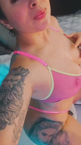Amateur Big Ass Colombian Latina Nipple Piercing Tattoo gif
