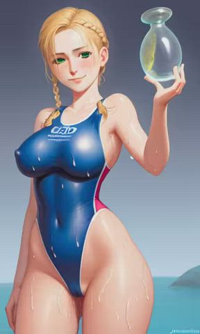 animation anime camel toe swimsuit gif