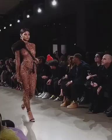 Ebony Model See Through Clothing gif