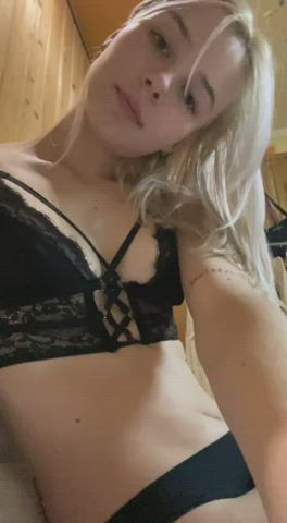 blonde lingerie petite teen gif