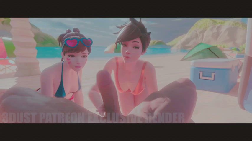 3d animation beach overwatch gif