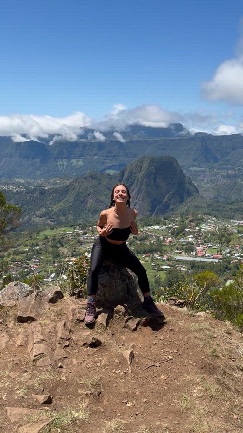 Getting my fun sized titties out at the end of a sweaty hike 