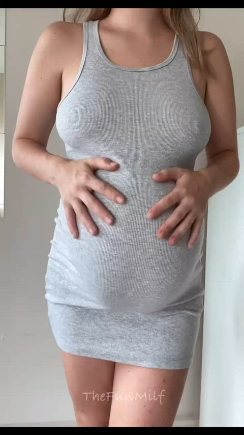 big tits huge tits milf natural tits pregnant thefunmilf belly gif