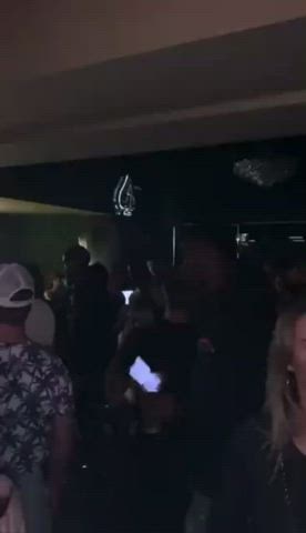 club dancing fake boobs fake tits flashing public gif