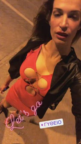 big tits celebrity cleavage dress greek teasing vertical gif