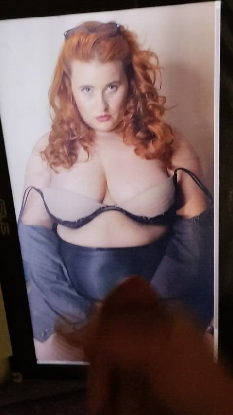 bbw babe big tits cum cumshot redhead secretary tribute r/tributeme gif