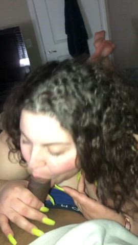 BBW Blowjob Eye Contact Sloppy Spit gif