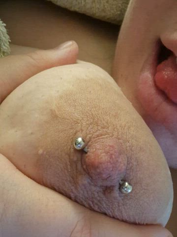 big tits boobs cute lick nipple piercing nipple play nipples nude gif