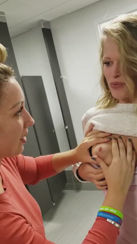 boobs cute girls public tanlines gif