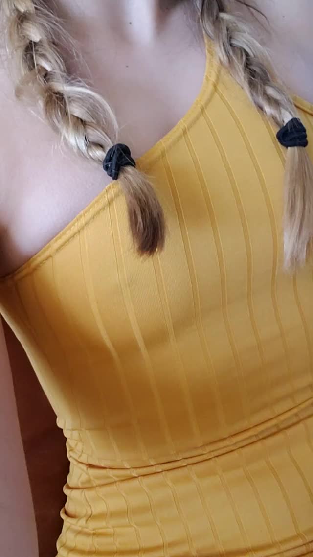 A tight dress with easy access to my perky tits