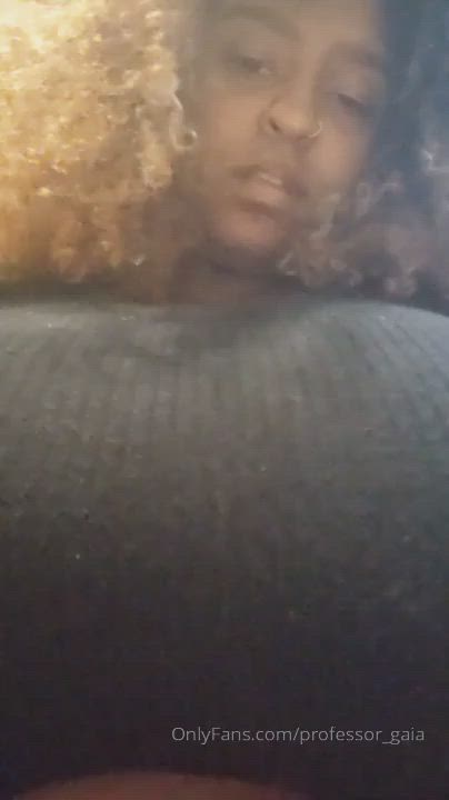 BBW Big Tits Ebony Flashing Masturbating gif