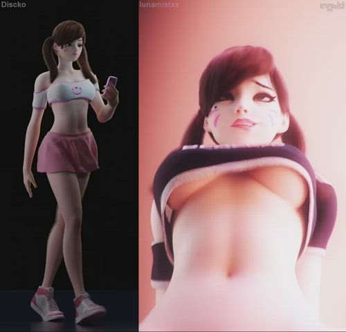 3D Animation BBC Interracial Overwatch Split Screen Porn gif