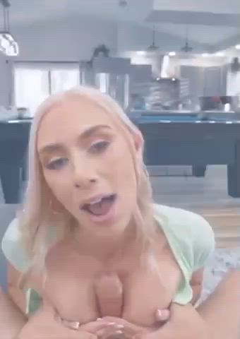 Blonde POV Titty Fuck gif