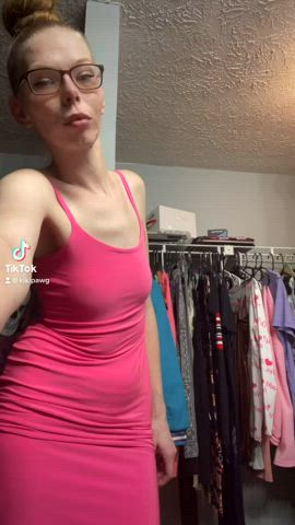 clothed dress small tits tiktok gif