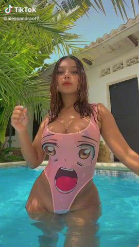 Ass Dancing Pool Thong TikTok gif