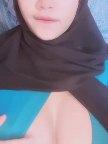 Asian Big Tits Hijab Malaysian gif