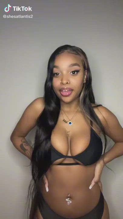 19 Years Old Barely Legal Bouncing Tits Cum Ebony TikTok Tits gif