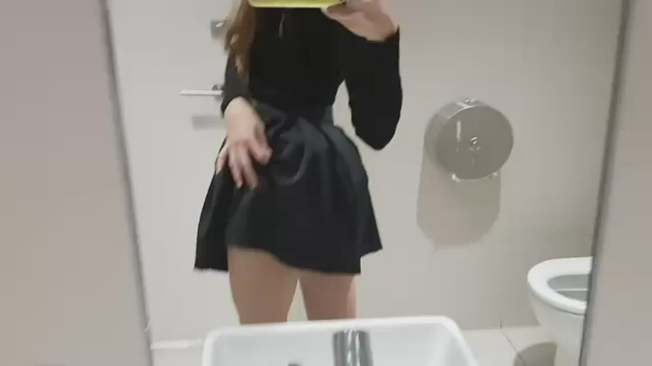 Ass Bathroom Bubble Butt Flashing Natural Tits Strip Teen gif