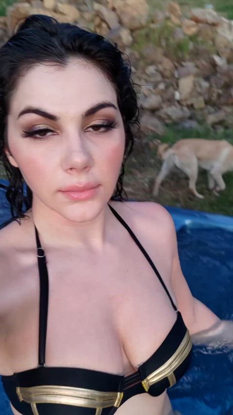 Bouncy in the hot tub