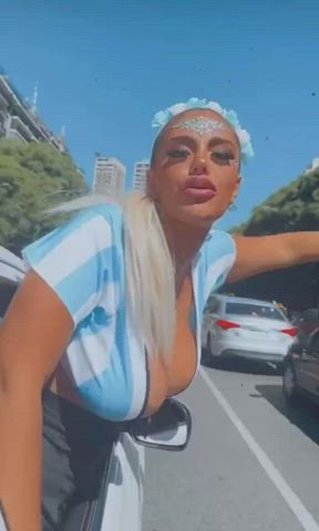 argentinian big tits public gif