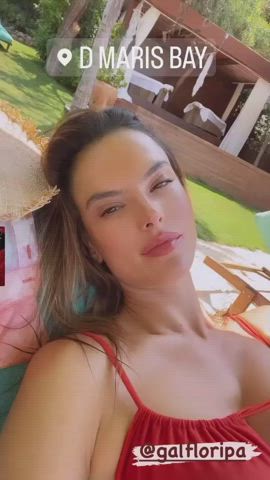 alessandra ambrosio bikini cleavage gif