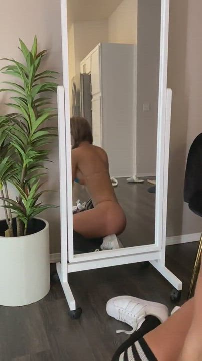 Ass Mirror Rachel Cook Thong gif