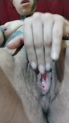 alt colombian fingering hairy pussy latina masturbating pussy small tits tattoo gif